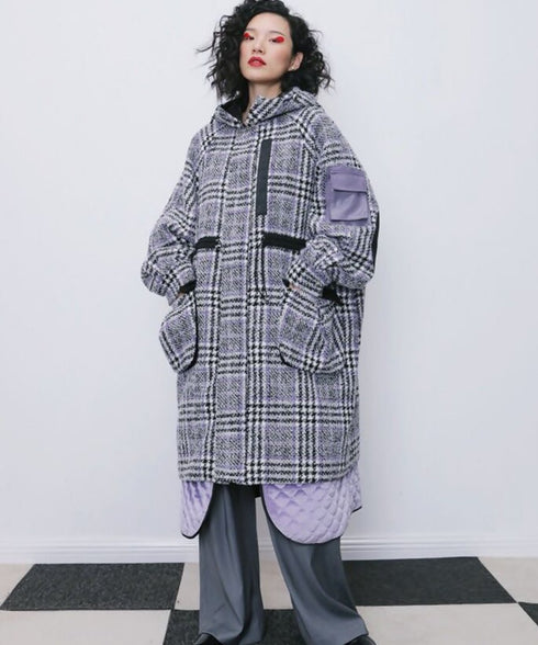 Check Utility Pocket Coat